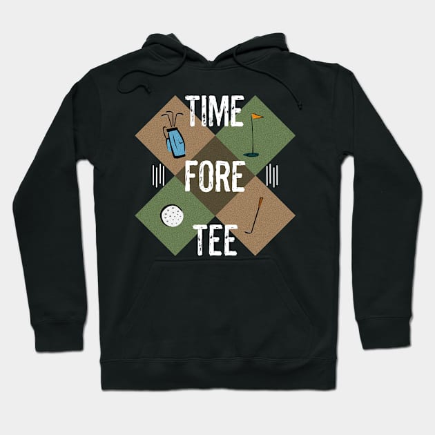 Funny Golfing Golf Jokes Time Fore Tee Hoodie by egcreations